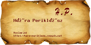 Héra Periklész névjegykártya